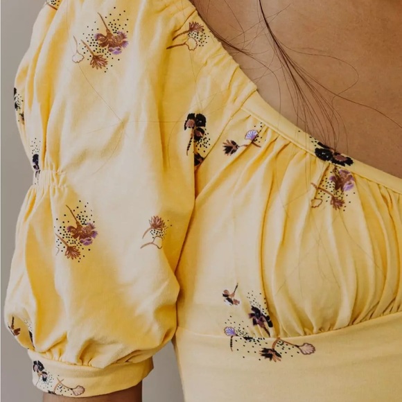 NWOT -Free People Women's Play Date Bodysuit Buttercup Retail $58 - Picture 5 of 8